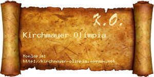 Kirchmayer Olimpia névjegykártya